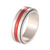 Popular europeu e americano 8mm ranhura redonda banhado a azul anel de casal comércio exterior nicho criativo anel de aço titânio tricolor joia