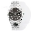Reloj Laojia Reloj Datejust Diamante Gris Reloj Mecánico Datejust Correa de Acero Inoxidable Luminoso Resistente al Agua Reloj para Hombre Reloj de Cuarzo