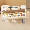 Prateleira de armazenamento para cozinha, uma ferramenta mágica de organização, cesta suspensa multifuncional para dentro do armário, prateleira suspensa extensível sob o armário de parede