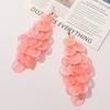 Pendientes de hilo de uva de concha natural estilo vacaciones de verano, pendientes creativos tejidos a mano para mujer, material al por mayor