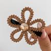Horquilla de verano de alta calidad con flor hueca de diamante brillante pinza de pico de pato pinza lateral para flequillo accesorios para el cabello de girasol brillante de lujo ligero