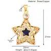 K93 Accesorios para Joyería DIY Estilo Europeo y Americano Color Luna Estrella Polar Arcoíris Zircón Colgante