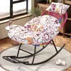 Mecedora persona perezosa siesta gratis y fácil mecedora persona perezosa puede acostarse dormir ocio silla de ratán de imitación individual reposapiés colorido mecedora