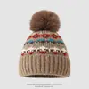 Chapéu de Inverno Estilo Chinês Chapéu de Lã Infantil Proteção para Orelhas Jacquard Quente Chapéu de Tricô para Criança Média Espessado Chapéu à Prova de Vento para Exterior