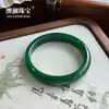 Pulseira Gradiente de Cor Esmeralda Pit Novo Ágata Natural Calcedônia Verde Imperial Tipo Macaron Gelo Flor Verde Flutuante Pedra Jade Pulseira de Jade