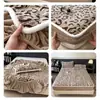 Lençol de Cama Ajustável de Veludo Leite com Padrão Esculpido, Capa de Cama com Cobertura Total de 360 Graus Meticulosamente Projetada, Antiestático, Grau Materno e Infantil, Macio e Quente
