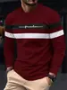 Comercio exterior transfronterizo camiseta de manga larga con cuello redondo para hombre, bloques de color, camiseta básica, ropa nueva para hombre