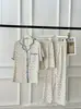 Conjunto de Tres Piezas de Algodón con Dibujo de Nube para Diario en Casa para Mujer, Verano Suave y Cómodo Conjunto de Ropa de Casa con Cárdigan de Solapa