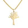 Collar Popular Transfronterizo de Acero Inoxidable Hueco Árbol de la Vida, Colgante Personalizado Simple con Forma de Árbol, Joyería para Hombres y Mujeres al por Mayor