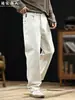 Jeans Masculino Casual Minimalista Relaxado Estilo Old Money de Alta Qualidade, Novo Modelo Outono 2026, Calça Longa Casual Reta Elástica Confortável