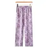 Tejido de Primavera para Mujer Primavera y Verano Apropiación Pantalones para Mediana Edad y Mayores Pantalones Estampados Mamá Pantalones Casuales para el Hogar de Abuela Mujer