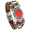 Popular en Europa y América, pulsera de cuero personalizada con cierre de acero inoxidable, unisex, joyería de brazalete retro simple