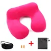 Almohada en Forma de U de PVC Estilo Nuevo, Desmontable y Lavable, Almohada Inflable de Joroba para Descanso del Mediodía, Almohada Inflable para Cuello de Viaje en Avión con Opción de Código de Barras