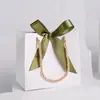 Sacola de Presente de Papel em Branco 2026, Verde Claro, Pronta para DIY, Pequena Bolsa de Presente Dobrável para Lembrancinhas de Festa e Doces