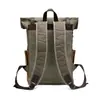 Mochilas Retro Europeas y Americanas al por Mayor, Mochilas Impermeables de Lona para Viajes al Aire Libre y Ocio, Lona Encerada al Aceite