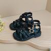 Zapatos para bebés y niñas, sandalias romanas de verano, estilo coreano, combinables, suela suave y antideslizante.