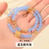 Joyería Jingdong Pulsera de Múltiples Círculos Personalizada de Piedra Natural de Alta Gama Pulsera de Doble Capa Simple de Cristal Ágata para Niñas Personalizada