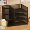 Prateleira de Armazenamento para Classificação de Assuntos Porta-livros de Mesa Estante em Camadas Porta-arquivos de Mesa para Estudante Prateleira de Armazenamento de Livros Uso Doméstico