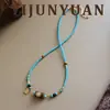 Nuevo Collar de Moda Retro Exquisito con Circonita Microincrustada, Turquesa y Perla, Cadena para Clavícula con Colgante, Sensación de Lujo Ligero y Gama Alta