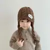 Gorros de Invierno para Niños Gorros de Lana para Niños Gorros de Punto para Niños Gorros Cálidos a Prueba de Viento Estilo Coreano Color Sólido Gorros con Protección para las Orejas para Niñas