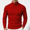 Suéter masculino, novo outono e inverno, gola alta, manga longa, malha, transfronteiriço europeu e americano, quente, cor sólida, trança, camisa base