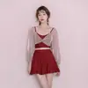 Roupa de banho para meia-idade e idosos baixo custo anti-vazamento conservadora estampa opcional multicolorida inverno fonte termal mãe poliéster roupa de banho feminina