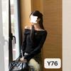Blusa de Tricô Assimétrica Off-Shoulder para Mulheres, Novo Estilo Outono, Slim Fit, Manga Longa, Blusa da Moda, Comércio Exterior Transfronteiriço