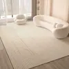 Sofá de Sala de Estar Estilo Francês Estilo Creme Mesa de Centro Tapete de Chão Veludo Cristal Absorvente de Água Tapete Decorativo Fácil de Limpar Pad de Resfriamento