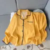 Pijama de algodão nuvem atacado transfronteiriço para mulheres, conjunto de pijama de manga comprida listrado doce com renda para primavera e outono, pode ser usado fora