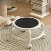 Taburete bajo con ruedas universales, ruedas para taburete bajo, taburete bajo para el hogar, taburete redondo, ruedas resistentes y duraderas, taburete infantil móvil, moderno minimalista