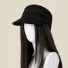 Gorra de equitación plisada de ante para mujer, primavera y otoño, estilo vintage Maillard, hace que la cara se vea más pequeña, gorra de invierno tipo boina de pintor, gorra de pico de pato