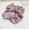 Anel de Cabelo Creme Grande Doce Elegante Corda de Cabelo Estilo Ins Anel Grande de Laço Elástico Plissado Acessórios de Cabelo Femininos