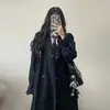 Gabardina Negra de Alta Calidad para Mujer de Longitud Media Primavera Temprana y Otoño 2023 Nuevo Abrigo de Primavera Chic para Personas Petitas