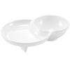 Vajilla de Melamina Olla Caliente Cuenco para Especias de Dos Compartimentos Cuenco para Especias de Doble Compartimento Cuenco Doblemente Enlazado Plástico Blanco Comercial Cuenco de Plato para Aceite con Compartimentos Divididos