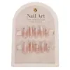 Uñas Portátiles 30 Piezas, Suave Rosa Nude con Brillo Fino Parches para Uñas de Moño, Uñas de Manicura Pre-hechas Blanqueamiento Puro