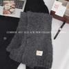 Doce estilo de lã misturado cachecol de malha para as mulheres inverno estilo coreano ins mohair engrossado lenço de estudante quente