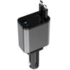 Cargador de Coche con Cable Retráctil Carga Súper Rápida Adecuado para Teléfono Móvil Apple Tipo-C Huawei Xiaomi Cargador de Coche para Encendedor