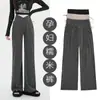 Pantalones de maternidad 2026 modelos de primavera, otoño, invierno, forrados de polar, nuevo cordón, sin soporte abdominal, pantalones de maternidad de pierna ancha