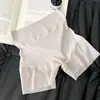 Calcinha de segurança sem costura de cintura alta dois em um para controle da barriga e levantamento do bumbum, anti-exposição para mulheres, leggings finos de seda gelada antibacteriana para o verão