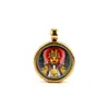 Pingente de Caixa Gawa Thangka dos Cinco Budas da Riqueza em Aço Inoxidável Mini Thangka Estilo Xizang 1,5cm