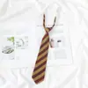 Corbata Rayada Rojo Vino para Mujer, Estilo Japonés, Estilo jk, Estilo Preppy, Persona Perezosa, Foto sin Trabajar, Material Escolar, dk Corto Marrón Hombre