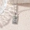 Collar con Colgante Rectangular Personalizado Creativo Accesorios Exclusivos Transfronterizos para Hombre Todo Fósforo Acero de Titanio de Alta Gama Europeo y Americano Mujer