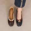 Versión de Cuero Suave ~ Zapatos Mary Jane sin Cordones de Camelia para Mujer Zapatos de Tacón Retro Franceses para Usar al Aire Libre Ropa de Trabajo Zapatos Pequeños