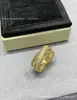 Anel Kaleidoscópio Família Fan para Mulheres, Réplica Kaleidoscópio Luxo Leve Ouro Rosa Ouro Branco Versão Alta Anel Nicho Trevo de Quatro Folhas