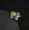 Moda Coreana Anillo de Mariposa de Acero Inoxidable ins Nicho Personalizado Chapado en Oro de 18K Vintage Hueco Lindo Anillo de Insecto