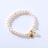 Pulseira de pérolas de água doce naturais vintage com fecho de segurança pulseira tecida à mão para meninas presente para namoradas pulseira de miçangas