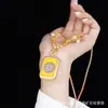 Colar Cordão para Suéter Estilo Chinês Novo, Tecido à Mão, Fivela de Liberação Rápida, Contas Dzi em Linha Única, Cordão de Vidro para Thangka, Estilo Chinês, Nicho