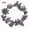 Pedra Biliar Preta Pingente Assimétrico Multiestilo Acessórios para Joias DIY Colar Pulseira Semi-Acabados Estilo Rocha Estiloso