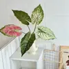 Hojas de cala impresas en 3D, hojas de taro coloridas, plantas verdes artificiales, arreglos florales de jardín estilo Monet para DIY, flores artificiales, suministro transfronterizo