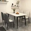 Mesa y sillas de comedor de losa de roca juego para el hogar apartamento pequeño mesa de comedor italiana mate engrosada mesa de comedor moderna minimalista brillante